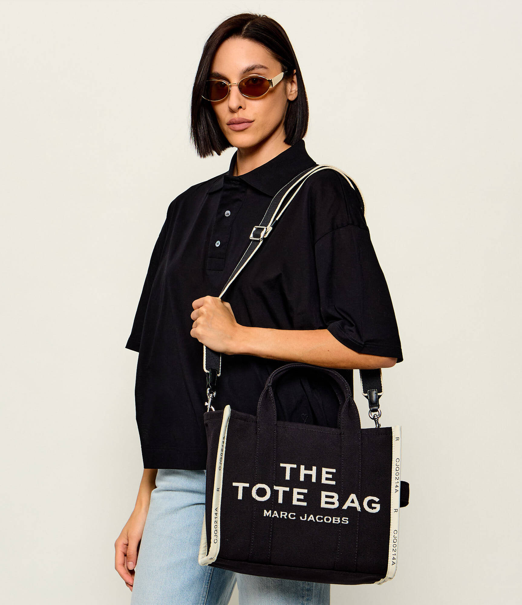 Текстильна сумка Marc Jacobs The Jacquard Medium Tote Bag Black